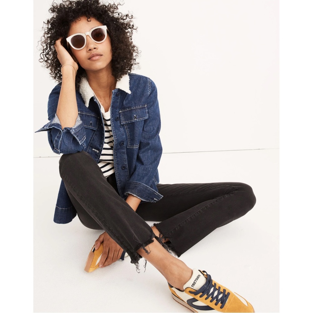 Madewell Cali Demi-Boot Jeans in Berkeley Black: Chewed-Hem Edition